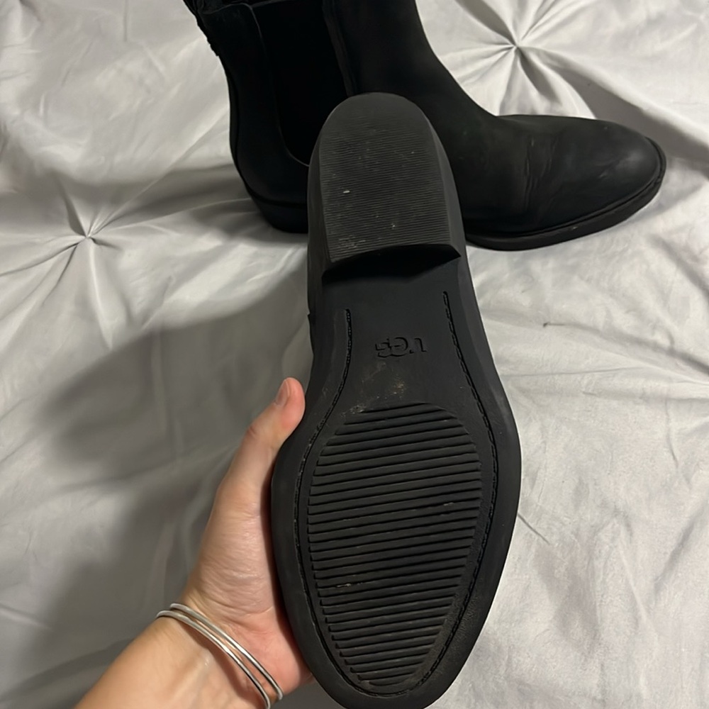 UGG Emmeth Waterproof Leather Chelsea Boots Black Size 7 - Picture 3 of 3